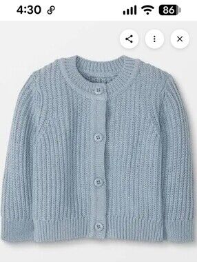 Hanna Andersson  EUC...Organic Cotton Cardigan size 6-12 Months